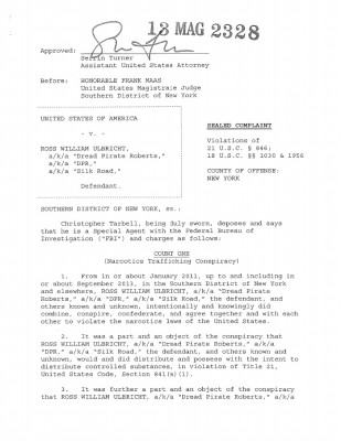 Silkroad Anklageschrift (Seite 1)